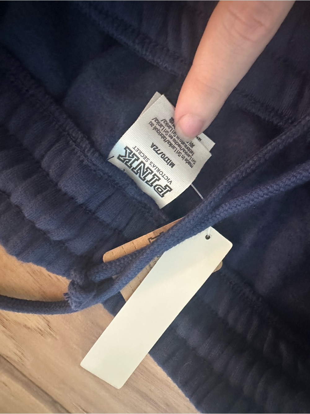 PINK Victoria's Secret Navy blue Ivy fleece high waist Sweatpants nwt m - Picture 3 of 5